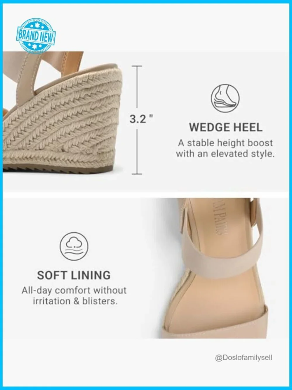 Open Toe Espadrilles Platform Wedges Sandals Dressy Summer Slip On Elastic